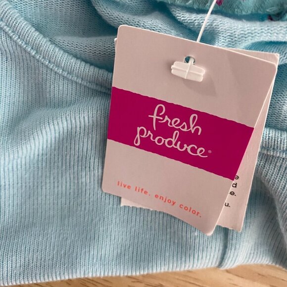 Fresh Produce Studio Top M/L Swimming Pool Blue Long Sleeve Solid NWT TP-2552 - Picture 6 of 11